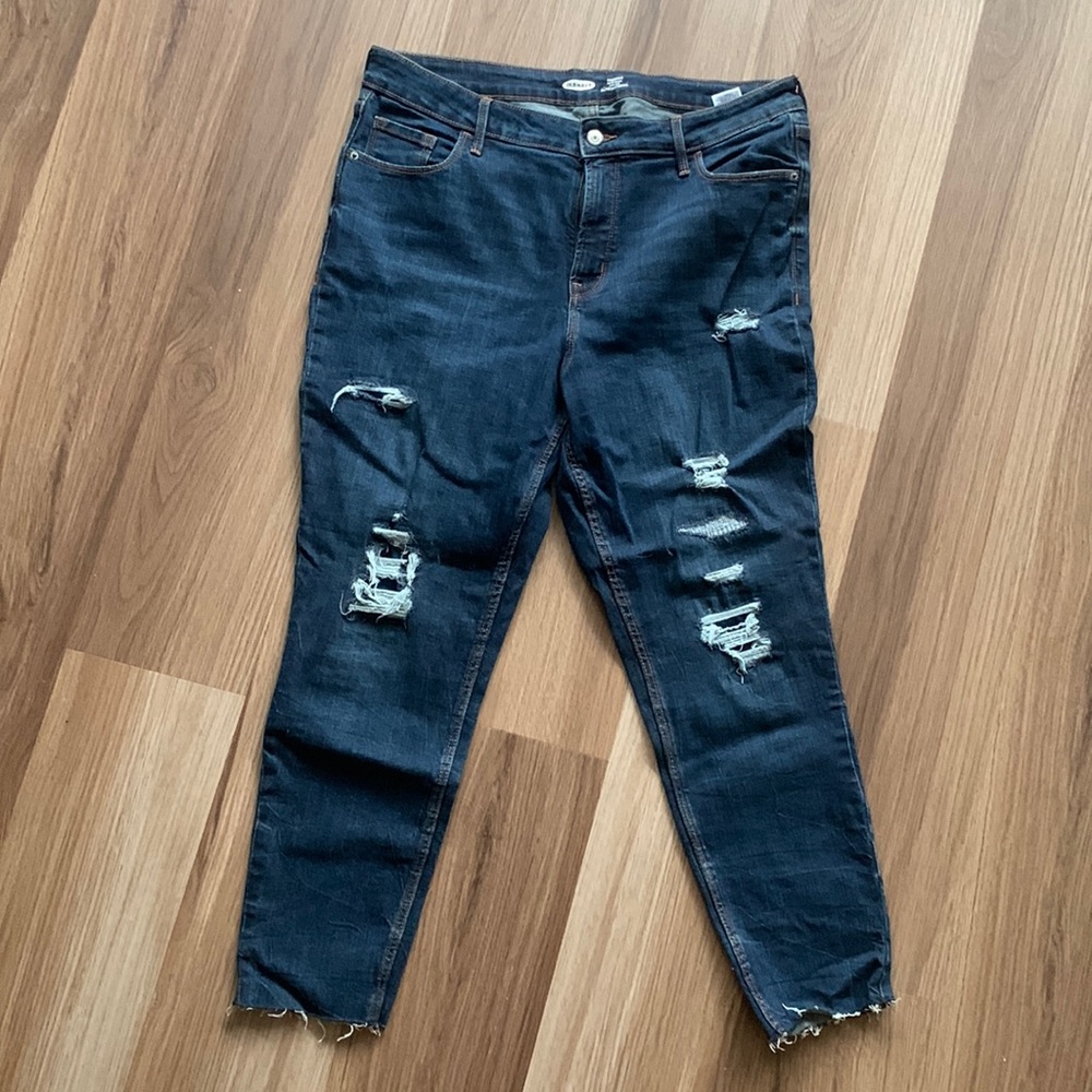 Old navy raw hem ripped jeans
